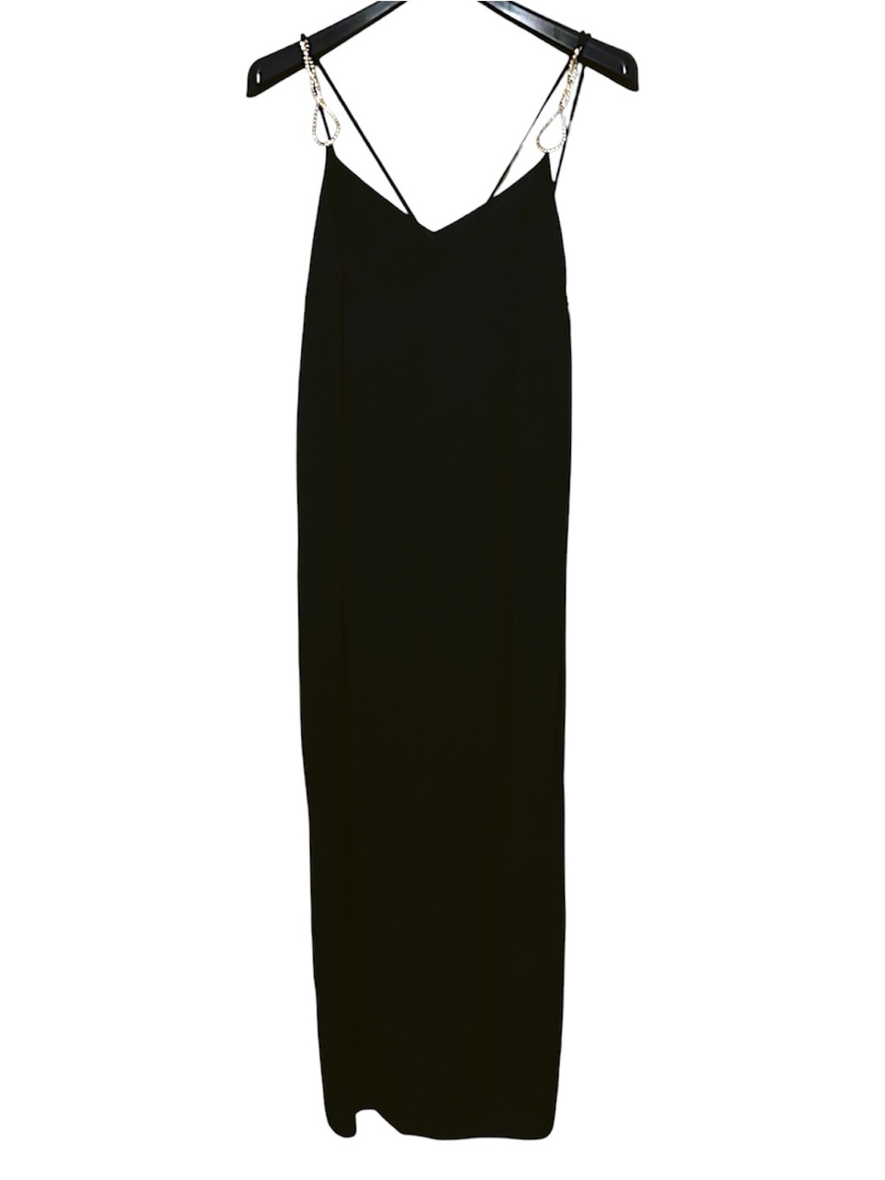 Marina Rinaldi Elegante Black Crystal Infinity Strap Evening Gown Sz 14 $1295
